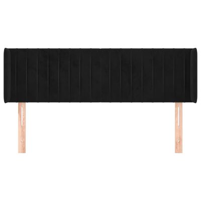 vidaXL Tête de lit avec oreilles Noir 147x16x78/88 cm Velours