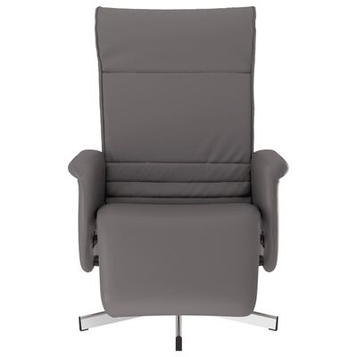 vidaXL Fauteuil inclinable avec repose-pieds gris similicuir