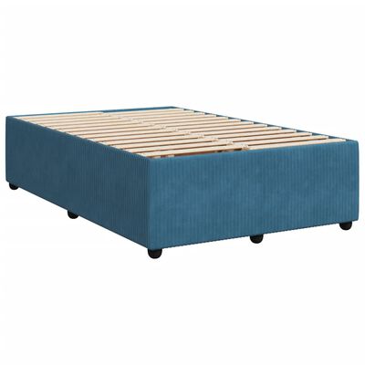 vidaXL Sommier à lattes de lit et matelas bleu foncé 120x190cm velours