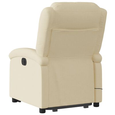 vidaXL Fauteuil inclinable de massage Crème Tissu