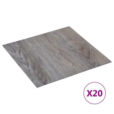 vidaXL Dalles de plancher autoadhésives 20pcs PVC 1,86 m² marron clair