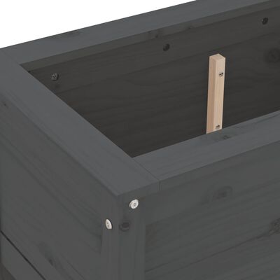 vidaXL Jardinière gris 82,5x40x39 cm bois massif de pin