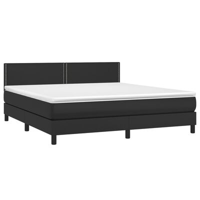 vidaXL Sommier à lattes de lit avec matelas et LED Noir 160x200cm