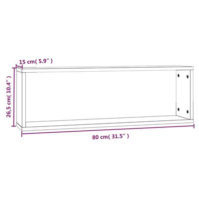 vidaXL Étagères murales cubiques 2 pcs Chêne fumé 80x15x26,5 cm