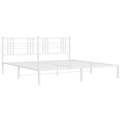 vidaXL Cadre de lit métal sans matelas et tête de lit blanc 183x213 cm