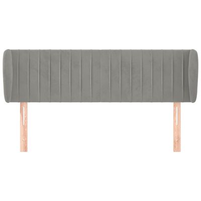 vidaXL Tête de lit avec oreilles Gris clair 147x23x78/88 cm Velours