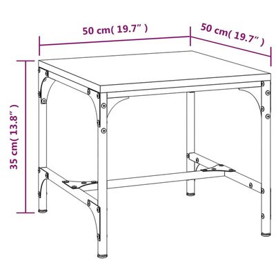 vidaXL Table basse Chêne fumé 50x50x35 cm Bois d'ingénierie