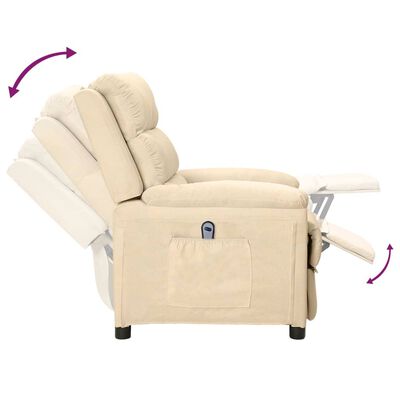 vidaXL Fauteuil inclinable électrique Crème Tissu