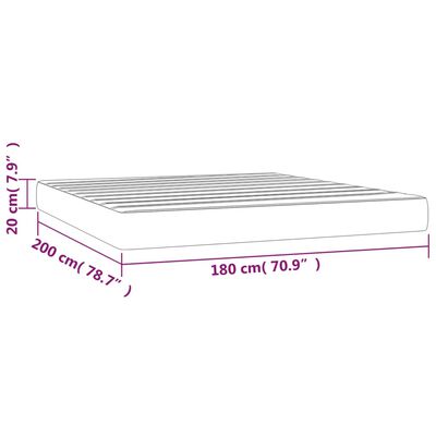 vidaXL Matelas de lit à ressorts ensachés Marron foncé 180x200x20 cm