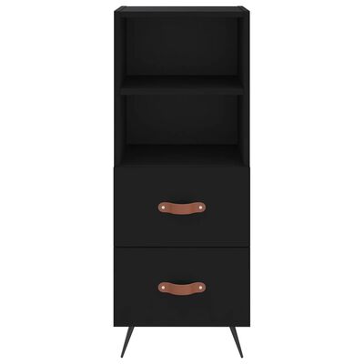 vidaXL Buffet haut Noir 34,5x34x180 cm Bois d'ingénierie