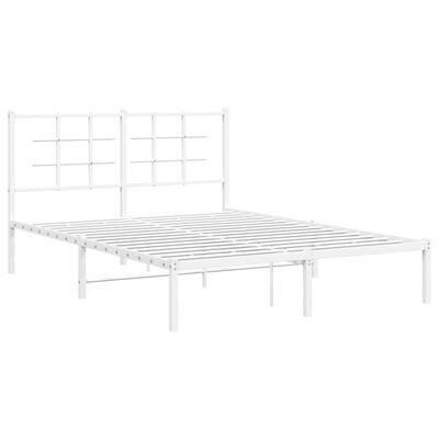 vidaXL Cadre de lit métal sans matelas et tête de lit blanc 135x190 cm