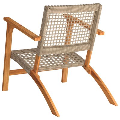 vidaXL Chaises de jardin lot de 2 beige résine tressée bois d’acacia