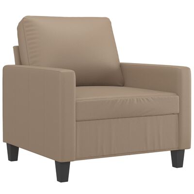 vidaXL Fauteuil avec repose-pied Cappuccino 60 cm Similicuir