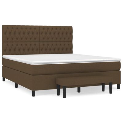 vidaXL Sommier à lattes de lit avec matelas Marron foncé 180x200 cm