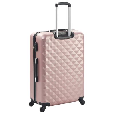 vidaXL Valise rigide 3 pcs Doré rose ABS