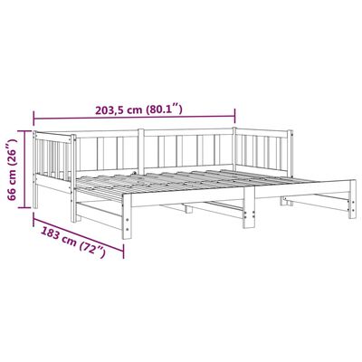 vidaXL Lit de jour avec lit gigogne 90x200 cm bois de pin massif