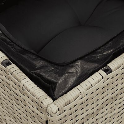 vidaXL Salon de jardin 6 pcs avec coussins gris clair résine tressée