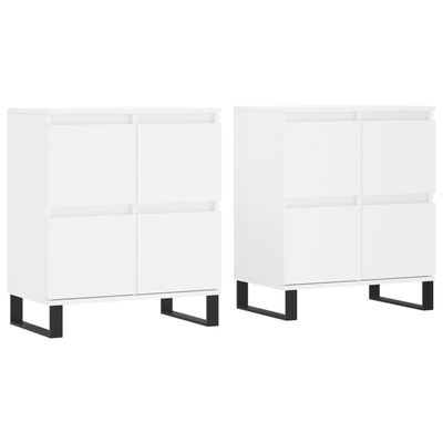 vidaXL Buffets 2 pcs blanc bois d'ingénierie