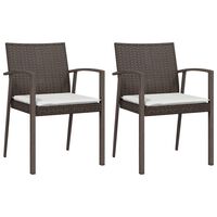 vidaXL Chaises de jardin coussins lot de 2 marron 56,5x57x83 cm rotin