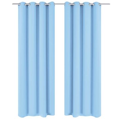 vidaXL Rideau avec œillets métalliques 2 pcs 135 x 175 cm Turquoise