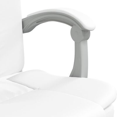 vidaXL Fauteuil inclinable de bureau Blanc Similicuir