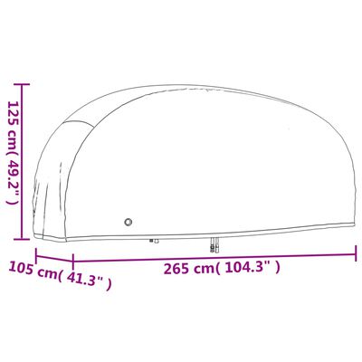 vidaXL Housse de motocyclette noir 265x105x125 cm oxford 210D