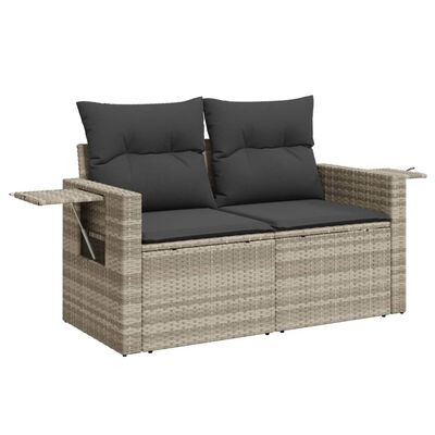 vidaXL Salon de jardin 6 pcs avec coussins gris clair résine tressée