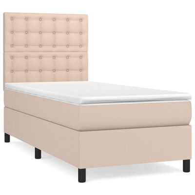 vidaXL Sommier à lattes de lit avec matelas Cappuccino 80x200 cm