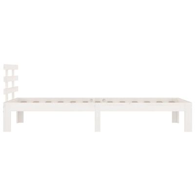 vidaXL Cadre de lit Blanc Bois massif 75x190 cm Petit simple