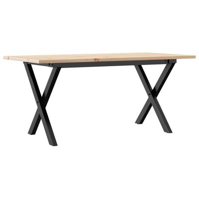 vidaXL Table basse cadre en X 100x50x45 cm bois de pin massif et acier