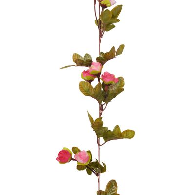 vidaXL Guirlandes de fleurs de Noël 6 pcs rose 215 cm