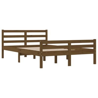 vidaXL Cadre de lit Marron miel Bois massif 140x200 cm