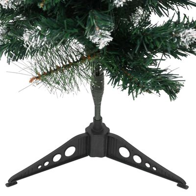 vidaXL Sapin de Noël artificiel avec support Vert et blanc 90 cm PVC