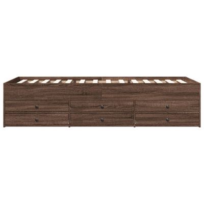 vidaXL Lit de jour avec tiroirs sans matelas chêne marron 75x190 cm