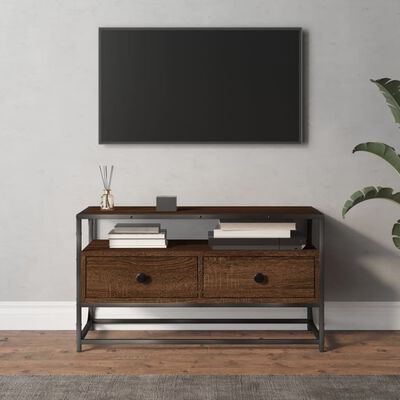 vidaXL Meuble TV chêne marron 80x35x45 cm bois d'ingénierie