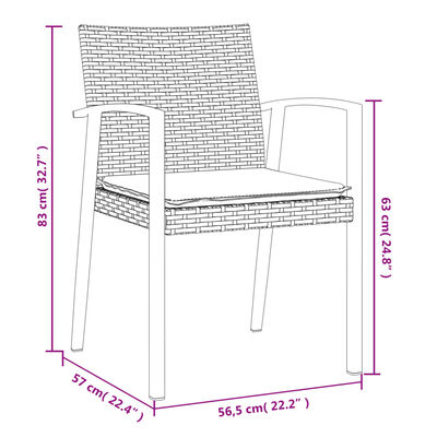 vidaXL Ensemble à manger de jardin 9 pcs coussins résine tressée acier