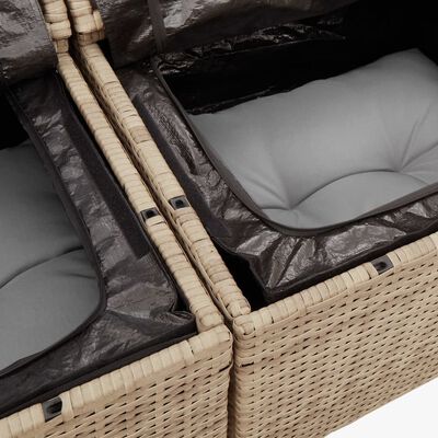 vidaXL Salon de jardin avec coussins 9pcs mélange beige résine tressée