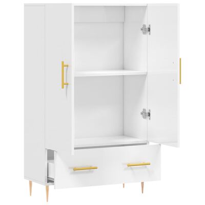 vidaXL Buffet haut blanc brillant 69,5x31x115 cm bois d'ingénierie