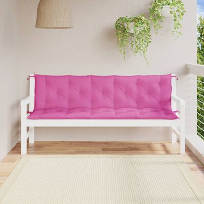 vidaXL Coussins de banc de jardin lot de 2 rose tissu Oxford