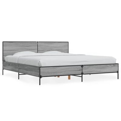 vidaXL Cadre de lit sans matelas sonoma gris 180x200 cm