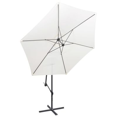 vidaXL Parasol de jardin en porte-à-faux 3 m blanc sable