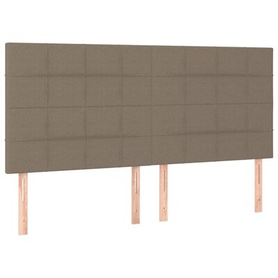 vidaXL Tête de lit à LED Taupe 160x5x118/128 cm Tissu