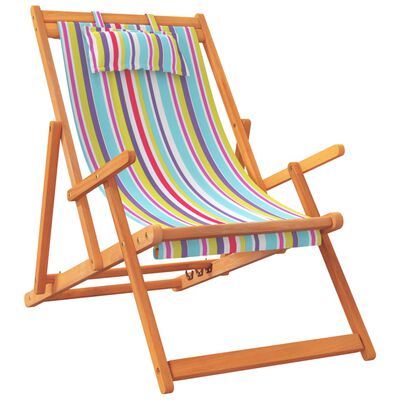 vidaXL Chaises de plage pliables lot de 2 multicolore tissu