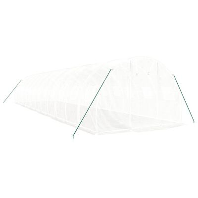 vidaXL Serre avec cadre en acier blanc 36 m² 12x3x2 m