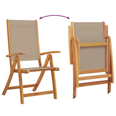 vidaXL Chaises pliables de jardin lot de 4 bois d'acacia et textilène