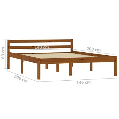 vidaXL Cadre de lit sans matelas marron miel pin massif 140x200 cm