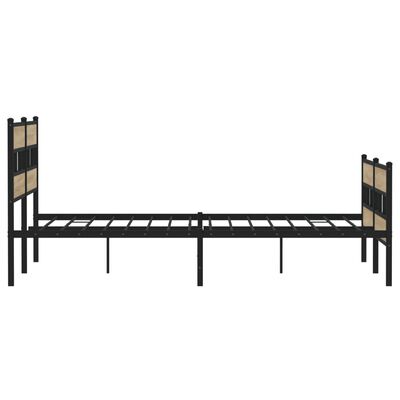 vidaXL Cadre de lit en métal sans matelas chêne sonoma 183x213 cm