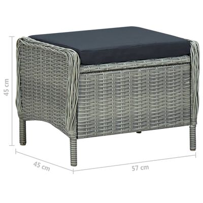 vidaXL Ensemble de salle à manger de jardin 7 pcs Gris clair