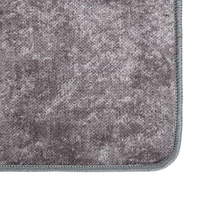 vidaXL Tapis lavable antidérapant 80x300 cm Gris