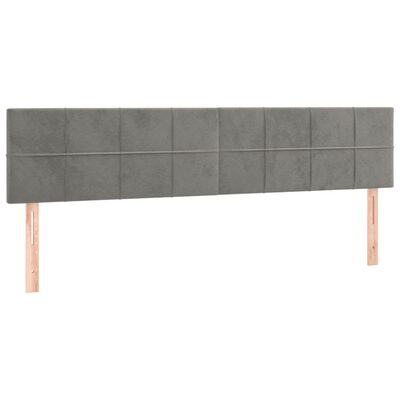 vidaXL Tête de lit à LED Gris clair 200x5x78/88 cm Velours